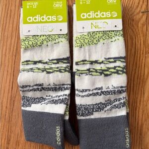 2 Pairs Of Adidas NEO Men's Crew Socks - Shoe Size 6-12